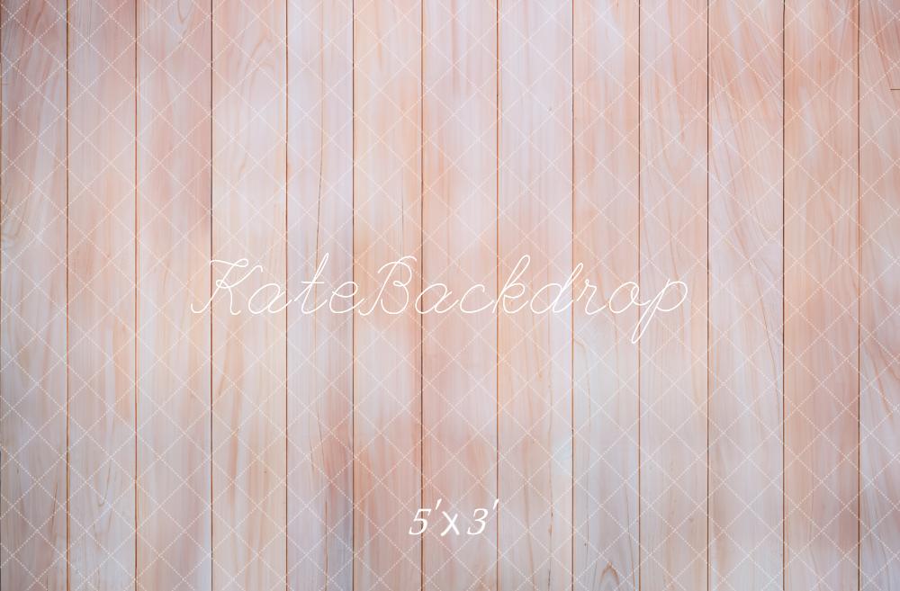 Kate Soft Peach Wooden Texture Floor Backdrop Designed by Emetselch