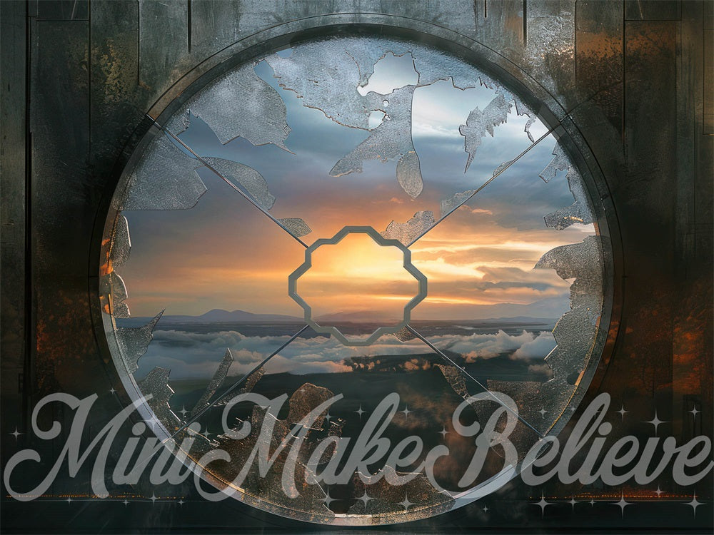 Kate Ocean Beach Round Broken Wicked Window Backdrop Designed by Mini MakeBelieve