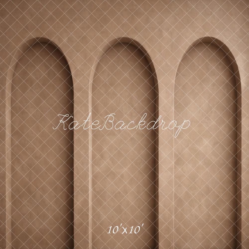 Kate Beige Retro Wall Arched Niches Printed Backdrop Designed by Vertigo Productions