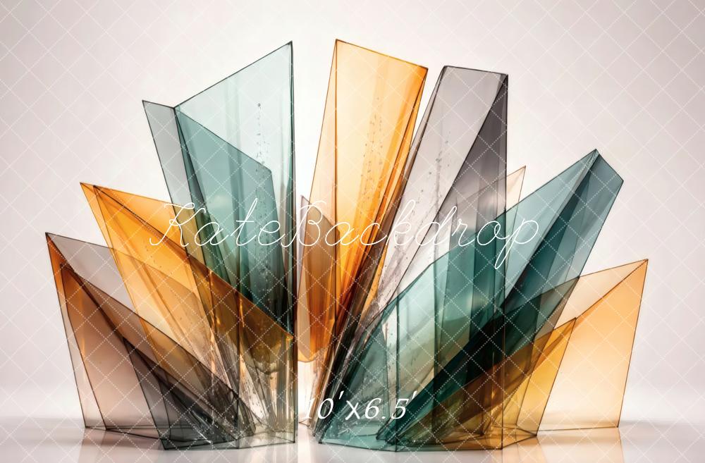 Kate Abstract Geometric Glass Shapes Printed Backdrop Designed by Vertigo Productions