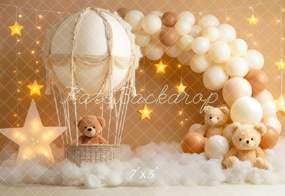 SALE Kate Cake Smash Hot Air Balloon Teddy Bears Star Balloons Backdrop Designed by Emetselch