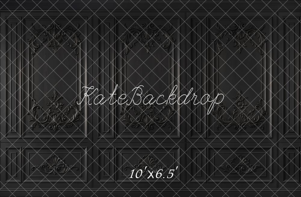 Kate Vintage Black Ornate Wall Printed Backdrop Designed by Kate Image