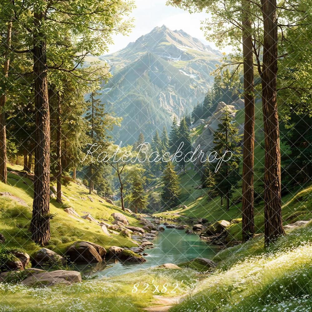 Kate Forest Mountain River Path Backdrop Designed by Emetselch