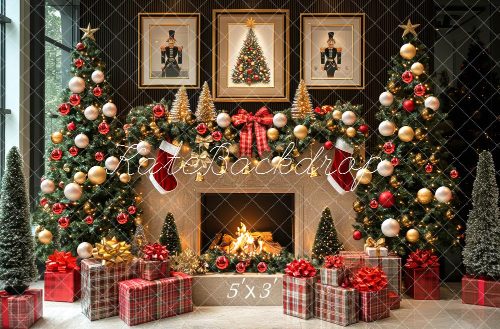 Kate Christmas Fireplace Tree Garland Framed Pictures Gifts Backdrop Designed by Mini MakeBelieve