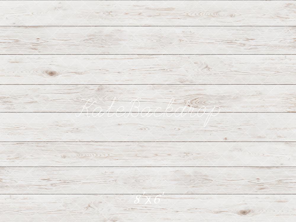 Kate White Wood Plank Floor Printed Backdrop Designed by Kate Image