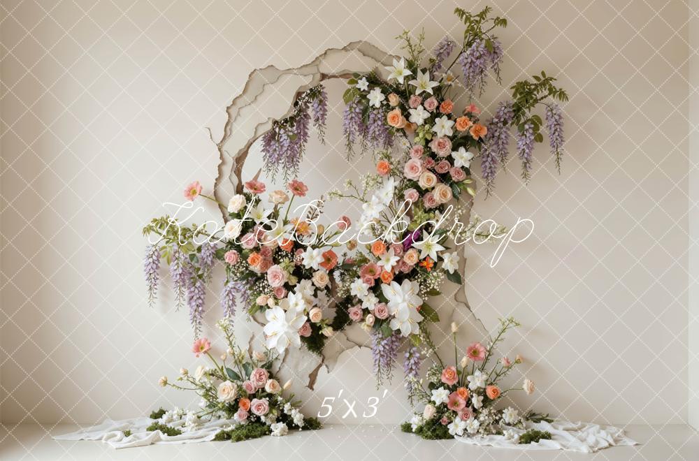 Kate Mother's Day Boho Flower Arch Torn Wall Backdrop Designed by Mini MakeBelieve