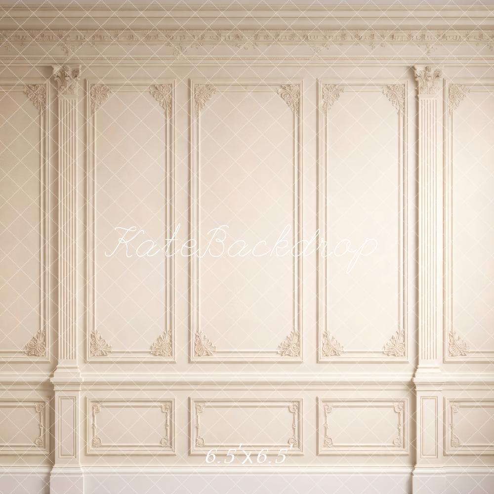 Kate Vintage Cream Ornate Wall Printed Backdrop Designed by Vertigo Productions
