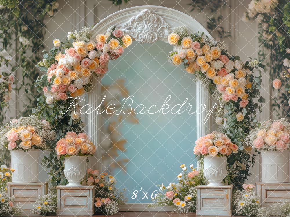 Arco di Fiori Primaverili Elegante Fondale Disegnato da Mini MakeBelieve