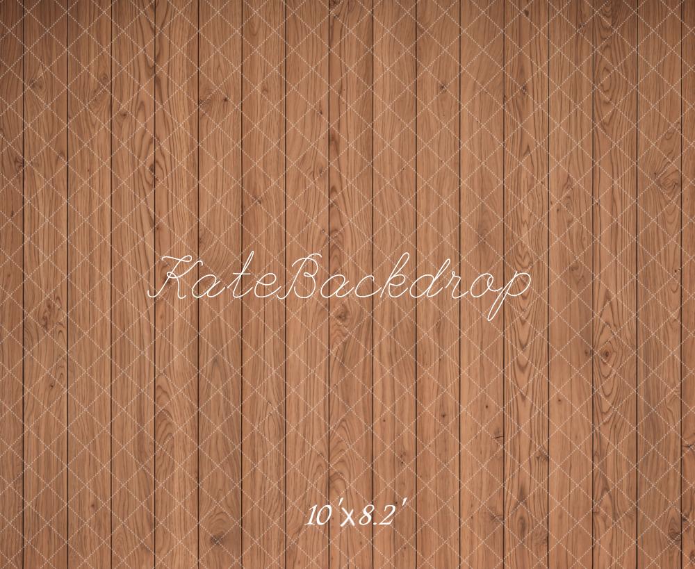 Kate Brown Wood Plank Wall Printed Backdrop Designed by Kate Image