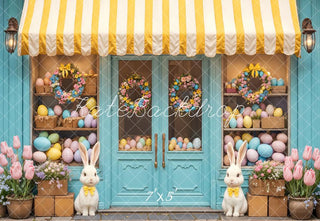 Fondo de Tienda de Huevos Florales de Conejo de Pascua Designed by Emetselch