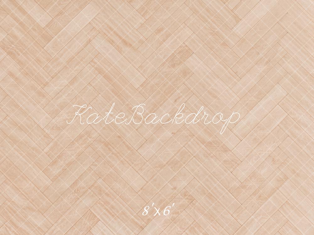 Kate Beige Herringbone Wood Floor Printed Backdrop Designed by Kate Image