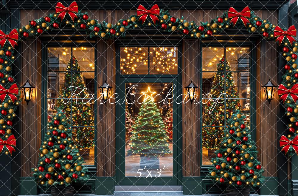 Kate Christmas Garland Tree Window Lights Backdrop Designed by Mini MakeBelieve