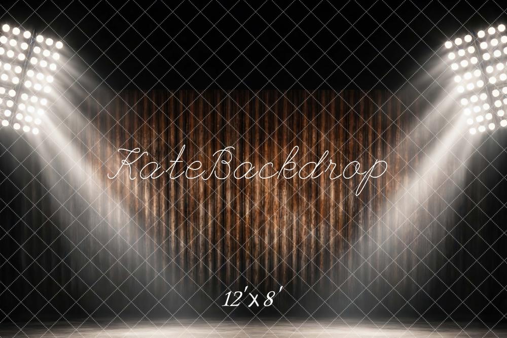 Kate Sports Stage Spotlights Brown Curtain Backdrop Designed by Mini MakeBelieve