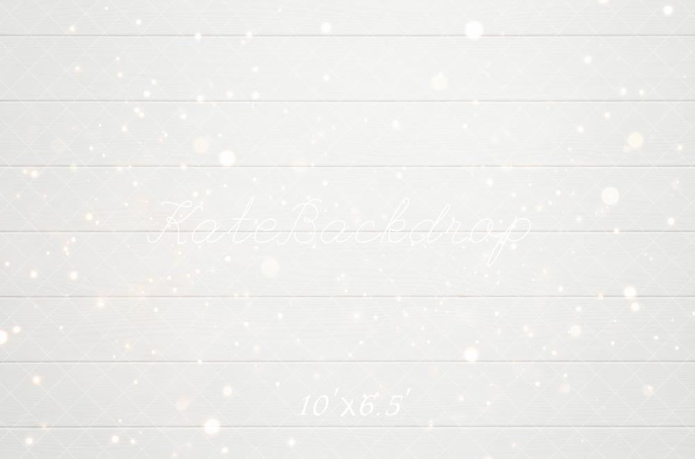Kate White Wood Plank Bokeh Floor Backdrop Designed by Mini MakeBelieve