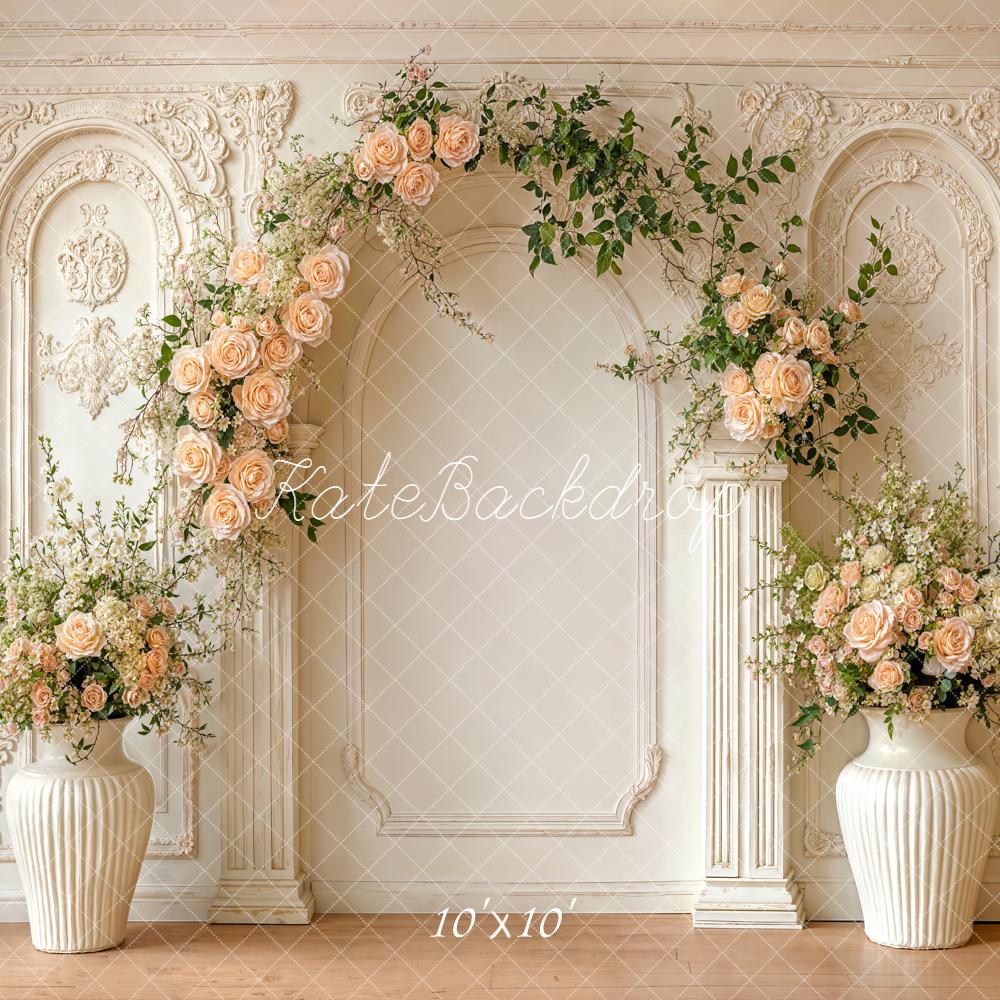 TEST Kate Spring Flower Arch Cream Ornate Wall Backdrop Designed by Emetselch