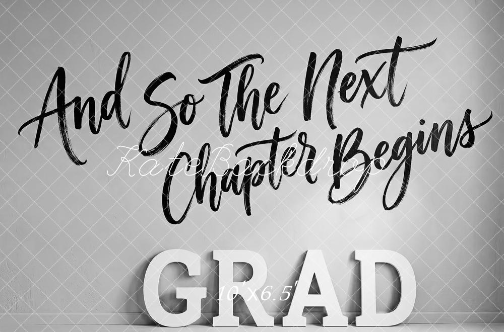 Kate Graduation Black White Grad Letters Quote Printed Backdrop Designed by Patty Roberts