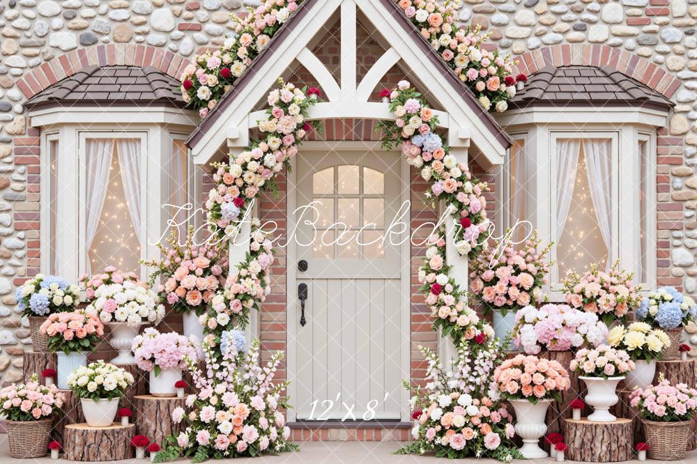 Kate Spring Flower Arch Cottage Doorway Backdrop Designed by Mini MakeBelieve