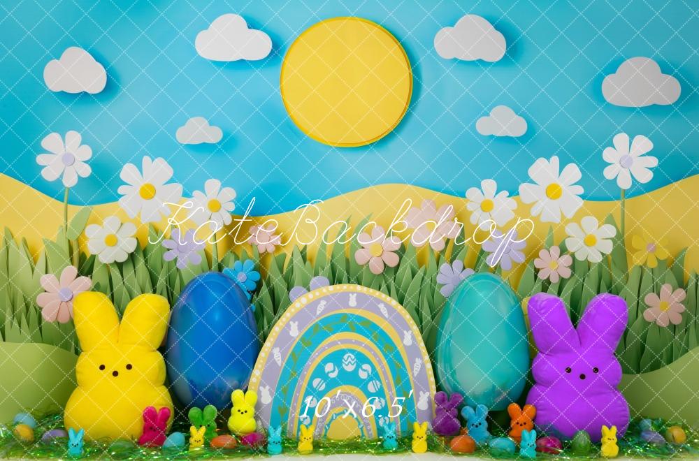 Sfondo Arcobaleno di Pasqua del Coniglietto di Cake Smash Designed by Mini MakeBelieve