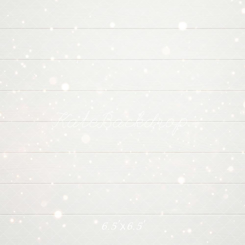 Kate White Wood Plank Bokeh Floor Backdrop Designed by Mini MakeBelieve