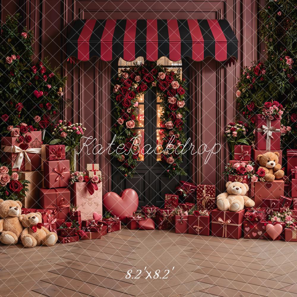 Kate Valentines Shop Doorway Roses Gifts Teddy Bears Backdrop Designed by Emetselch