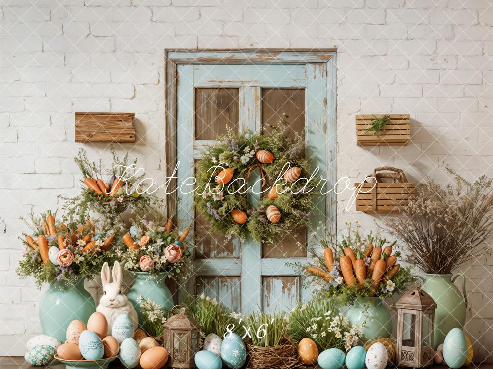 Kate Easter Bunny Floral Rustic Barn Backdrop Designed by Emetselch