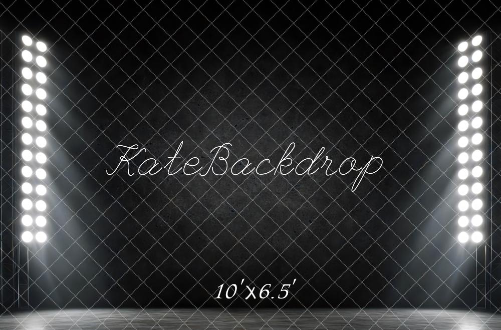 Kate Sports Black Stage Lights Backdrop Designed by Mini MakeBelieve