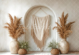 Kate Boho Pampas Arch Vase Printed Backdrop Designed by Emetselch