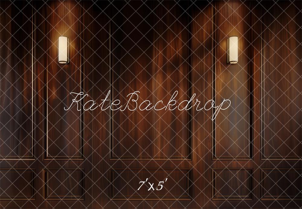 Elegant Dark Wood Panel Wall Backdrop
