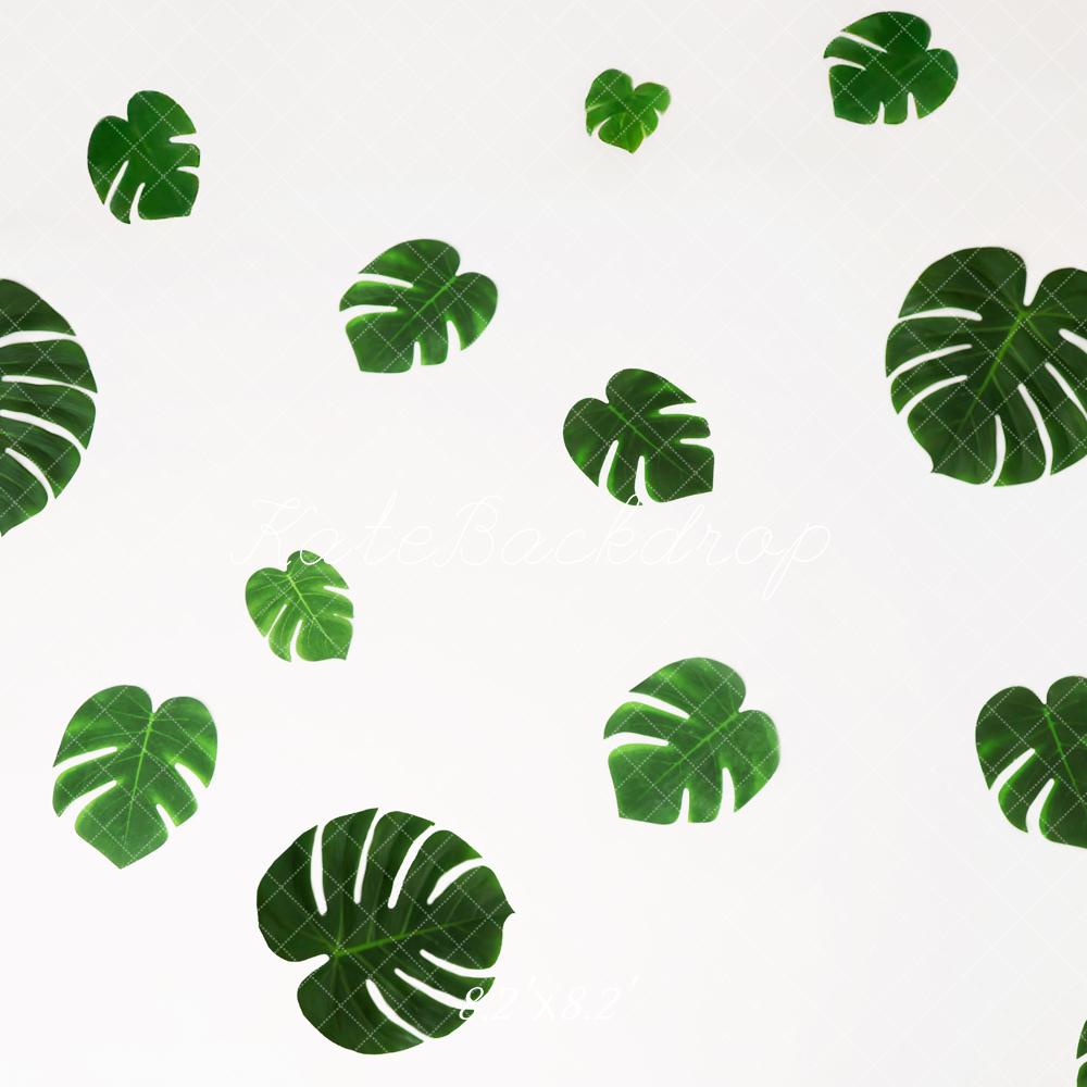 Kate Green Monstera Leaves Floor Backdrop Designed by Melissa King