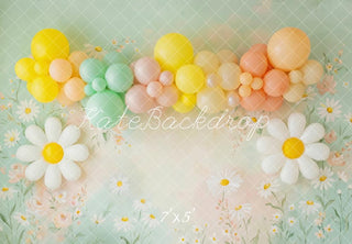 Kate Summer Daisy Pastel Balloon Garland Flowers Printed Backdrop Designed by Patty Roberts