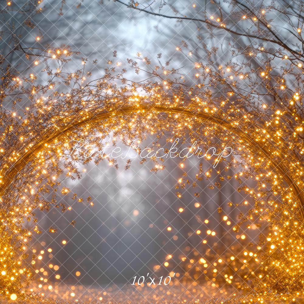 Kate Fairy Golden Light Arch Forest Bokeh Backdrop Designed by Mini MakeBelieve