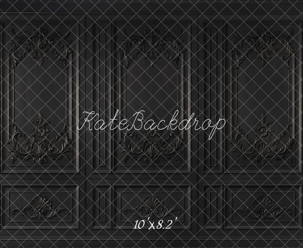 Kate Vintage Black Ornate Wall Printed Backdrop Designed by Kate Image