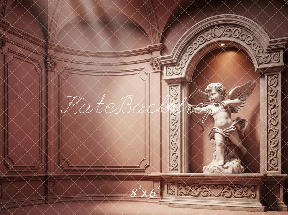 Kate Ornate Arch Cupid Statue Brown Backdrop Designed by Patty Roberts