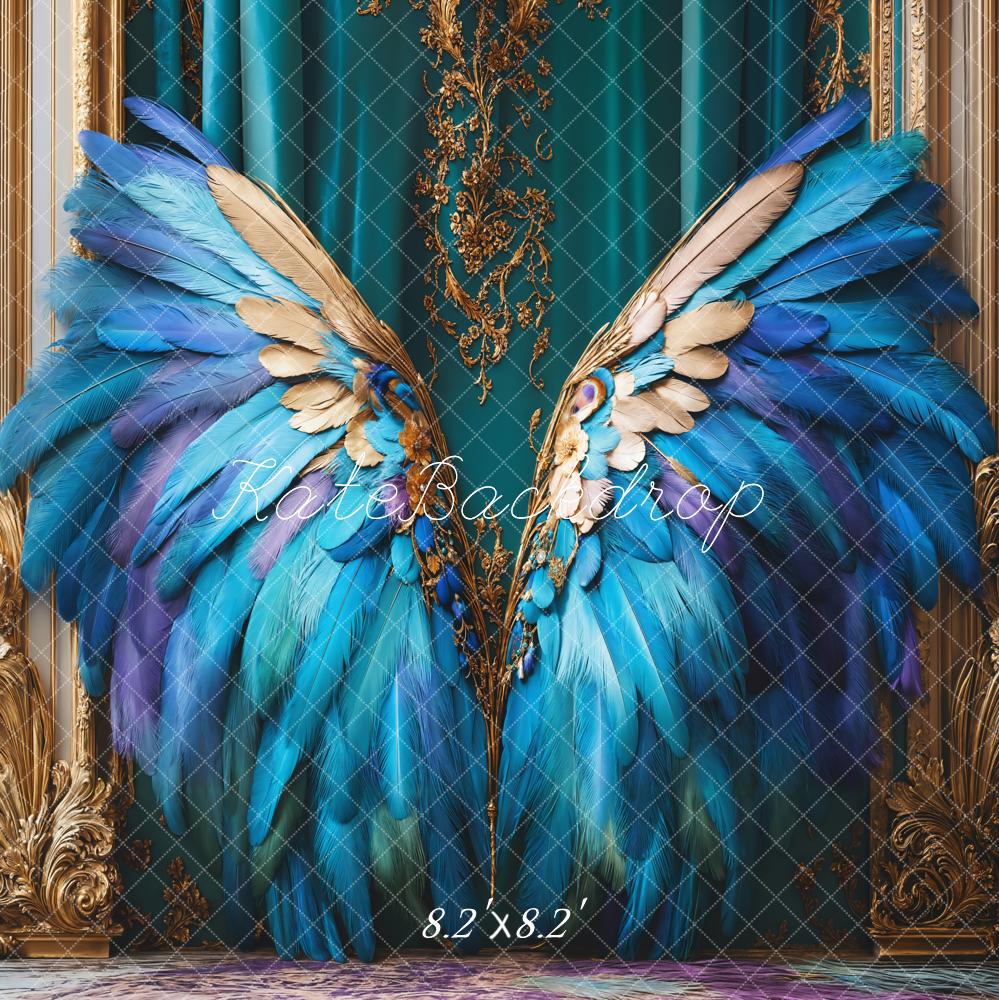 Fondo de Alas de Pluma Azul de Fantasía Diseñado por Emetselch