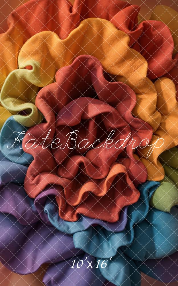 Kate Newborn Colorful Ruffle Fabric Floor Backdrop Designed by Emetselch