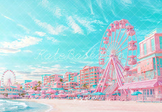 Kate Summer Beach Ferris Wheel Printed Backdrop Designed by Emetselch