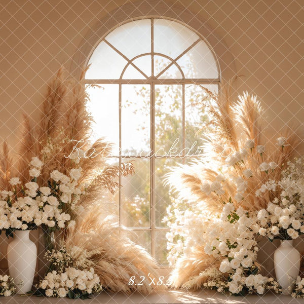 Sunlit Vintage Floral Window Backdrop