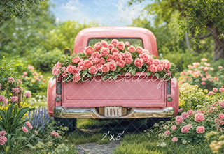 Fondo de Jardín de Rosas Camión Rosa Designed by Emetselch