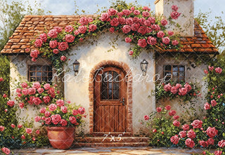 Kate Spring House Roses Floral Printed Backdrop Designed by Emetselch