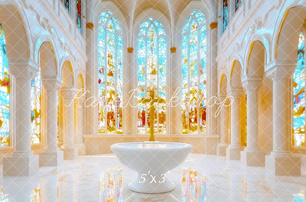 Kate Elegant Church Stained Glass Backdrop Designed by Mini MakeBelieve