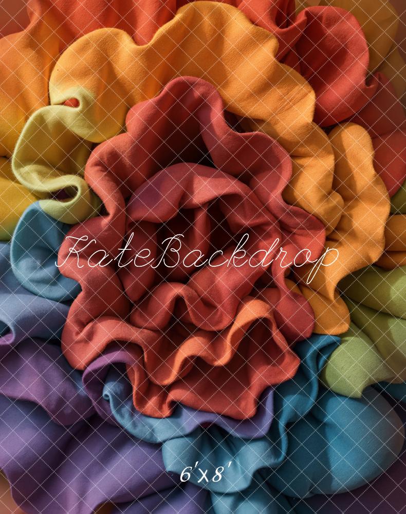 Kate Newborn Colorful Ruffle Fabric Floor Backdrop Designed by Emetselch