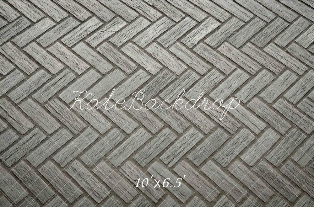 Kate Gray Herringbone Pattern Floor Backdrop Designed by Mini MakeBelieve