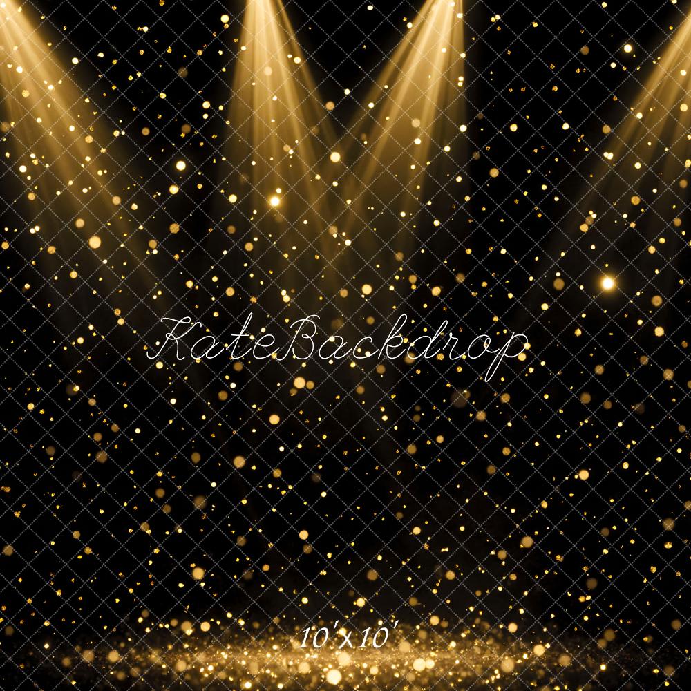 Kate Gold Spotlight Glitter Stage Backdrop Designed by Mini MakeBelieve