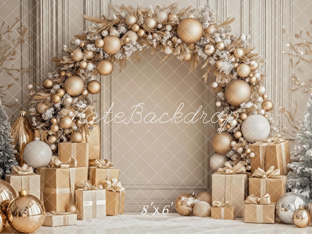 Kate Christmas Gold Arch Gifts Backdrop Designed by Patty Roberts