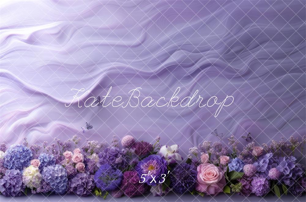 Kate Purple Paint Floral Backdrop Designed by Mini MakeBelieve
