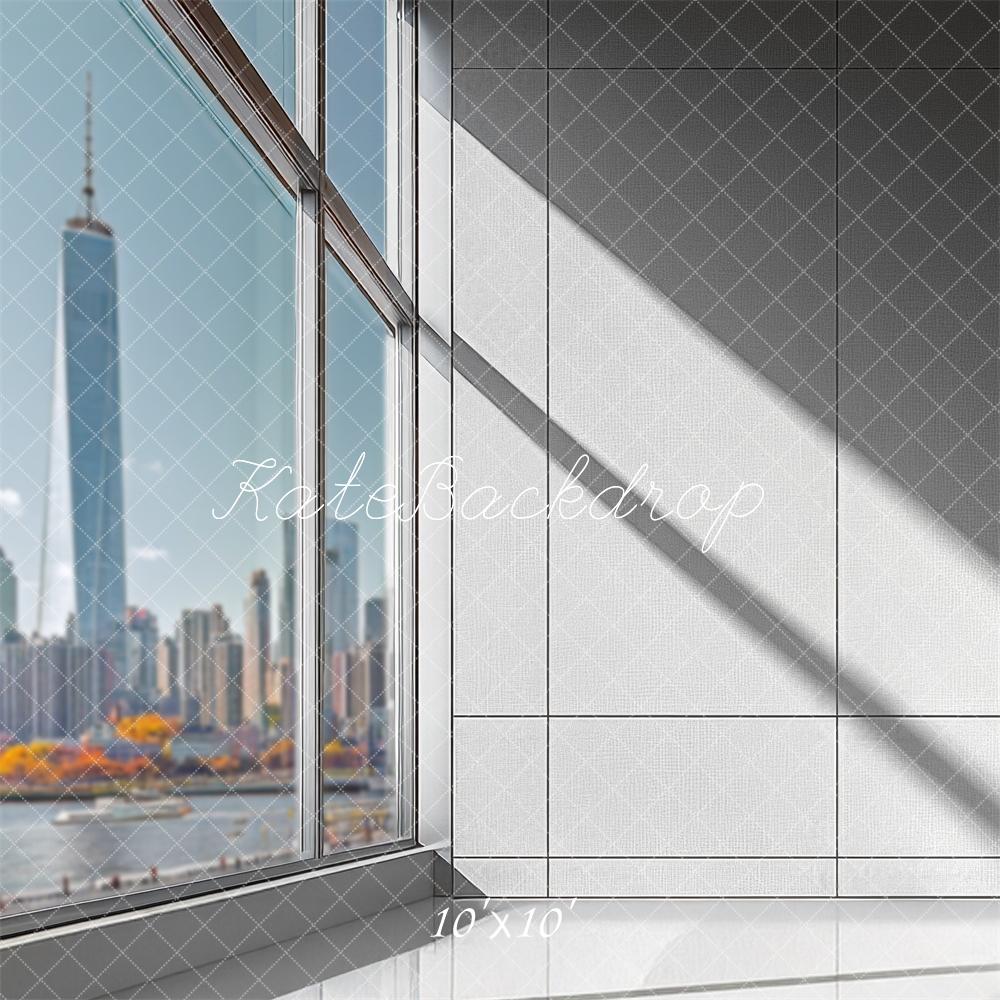 Kate Office Building Cityscape Window Backdrop Designed by Mini MakeBelieve