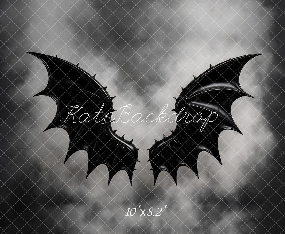 Kate Halloween Black Bat Wings Gothic Backdrop Designed by Mini MakeBelieve