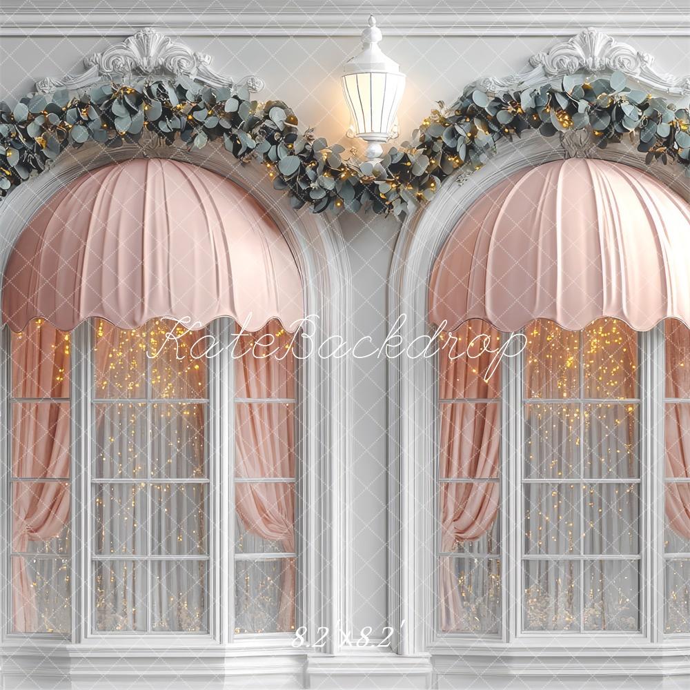 Tende Rosa Romantiche per Finestre Sfondo Designed by Mini MakeBelieve