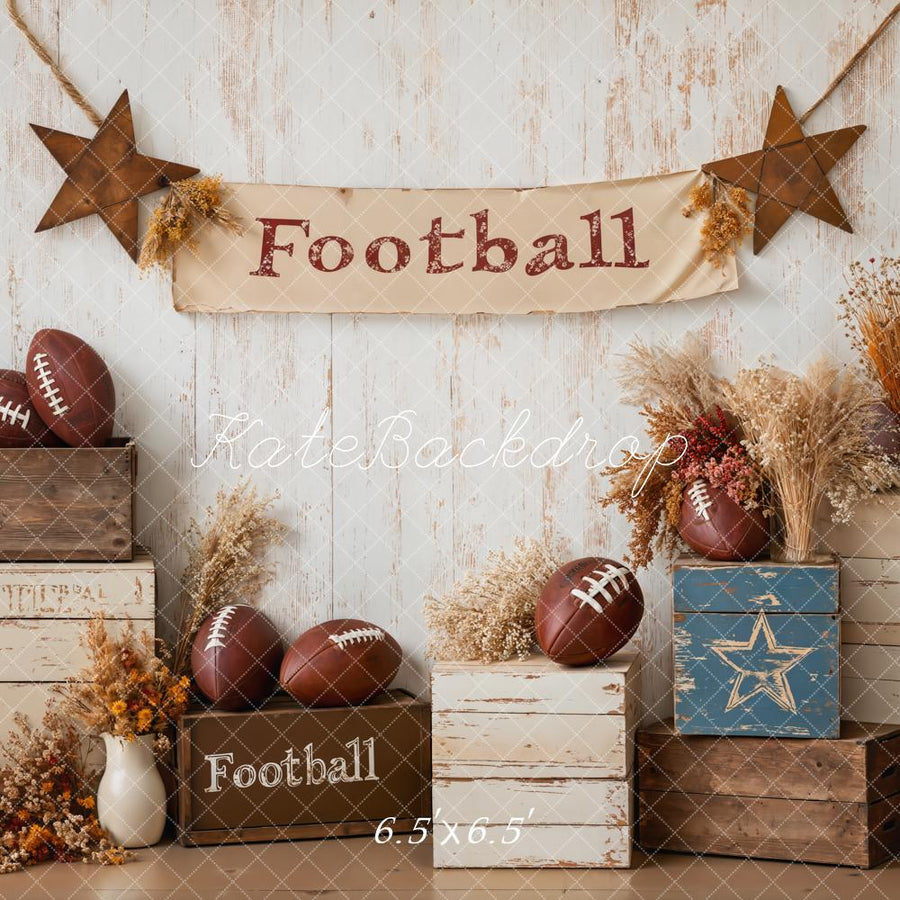 Rustic Football Color In Rustic Vintage Football Themed Backdrop