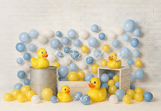 Cake Smash Gele Ducky Ballonnen Foto Achtergrond Designed by Ashley Paul